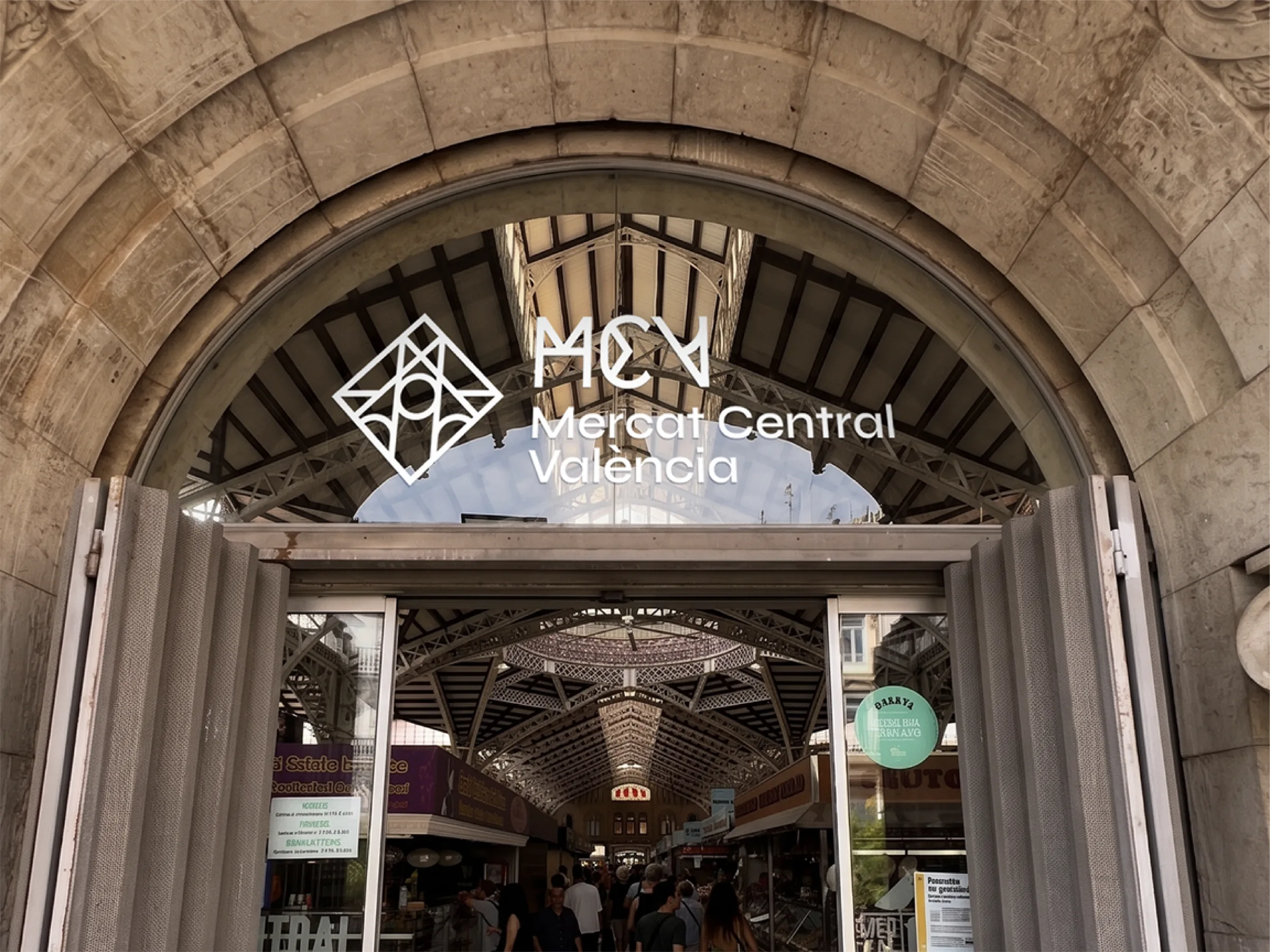 Mercat Central logo applied above the market's main entrance