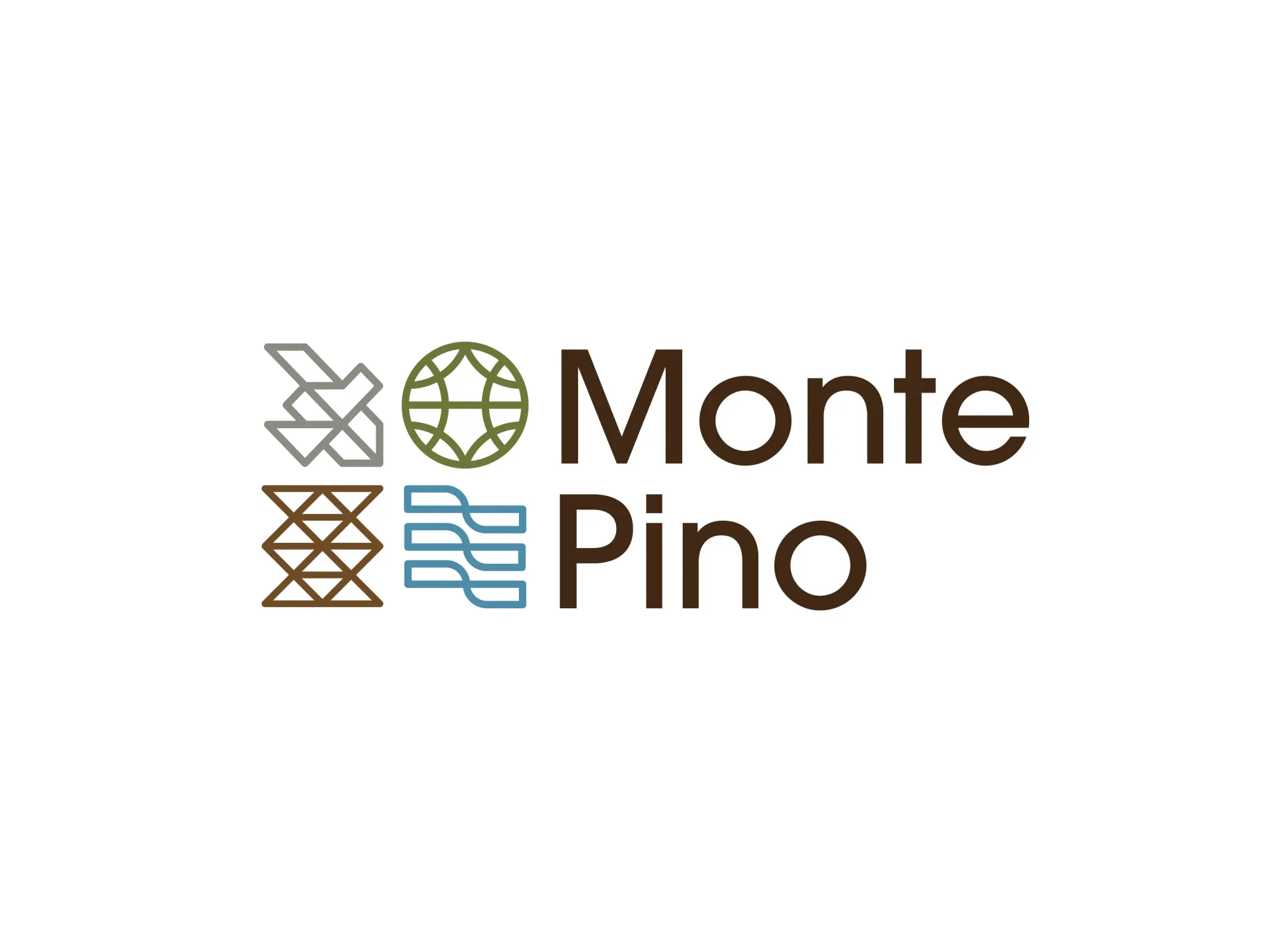 Monte Pino logo: four geometric marks beside the wordmark