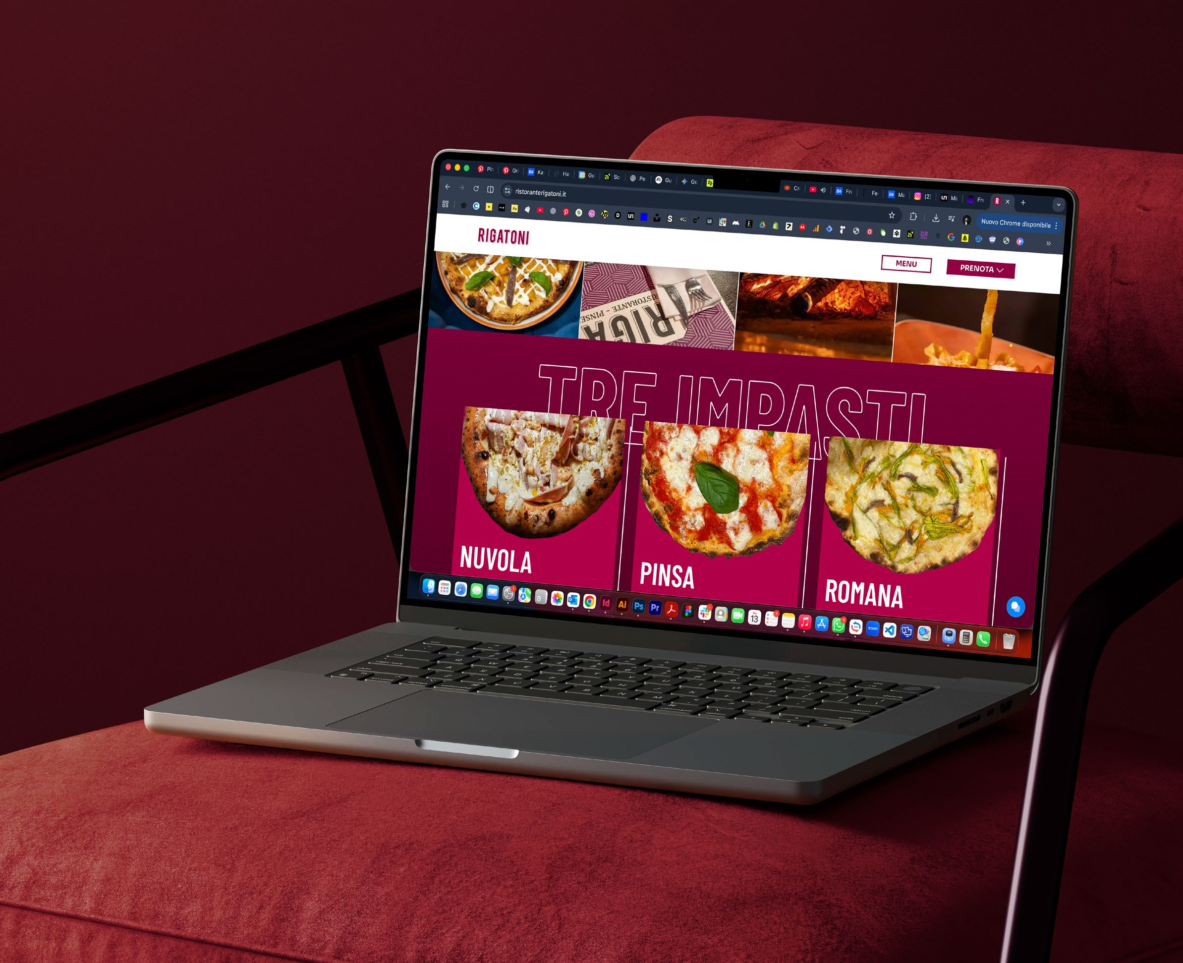 Website design on a laptop
